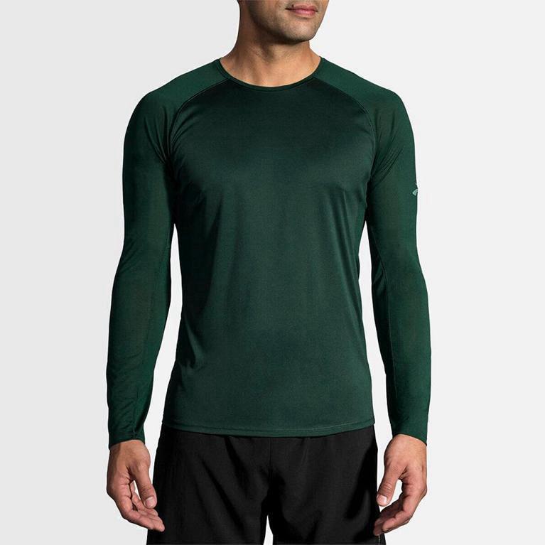 Brooks Stealth Hardloopshirts Met Lange voor Heren Groen (BHIUX-4162)